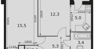 Apartamento 2 habitaciones en Mytishchi Urban Okrug, Rusia