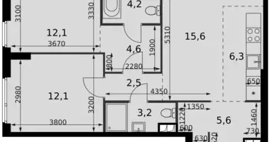 Wohnung 3 zimmer in Moskau, Russland