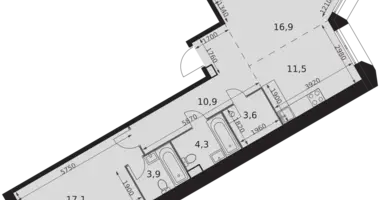 2 room apartment in Moscow, Russia
