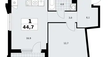 Apartamento 1 habitación en Troitsk, Rusia