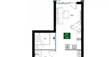 Apartamento 2 habitaciones en Batumi, Georgia
