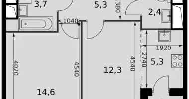 Apartamento 2 habitaciones en Razvilka, Rusia