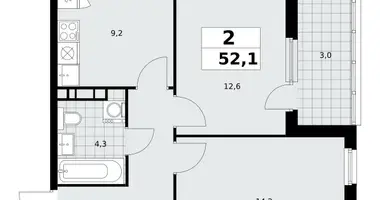 Квартира 2 комнаты в район Коммунарка, Россия
