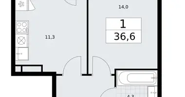 1 room apartment in Vnukovo, Russia