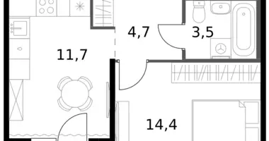 Wohnung 1 zimmer in Leninsky District, Russland