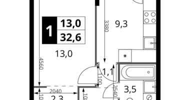 1 room apartment in Khimki, Russia