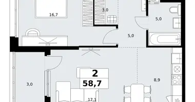 Квартира 2 комнаты в район Коммунарка, Россия