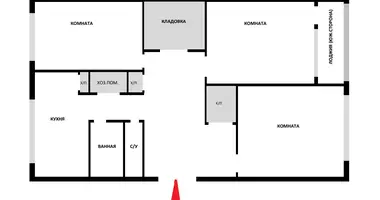 3 room apartment in Maloe Verevo, Russia