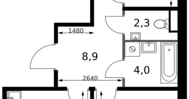 Wohnung 2 zimmer in Leninsky District, Russland