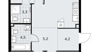 Apartamento 3 habitaciones en Kommunarka, Rusia