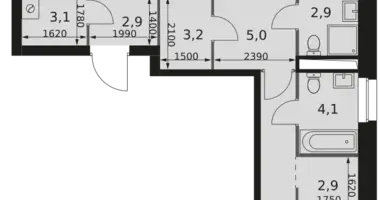 Квартира 3 комнаты в Москва, Россия