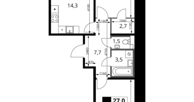 Apartamento 2 habitaciones en Jimki, Rusia