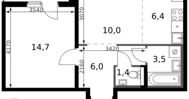2 room apartment in Leninsky District, Russia