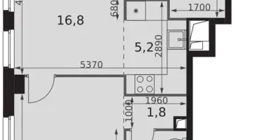 2 room apartment in Moscow, Russia