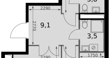 2 room apartment in Moscow, Russia