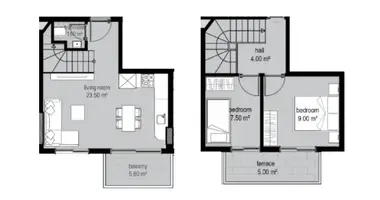 2 room apartment in Alanya, Turkey