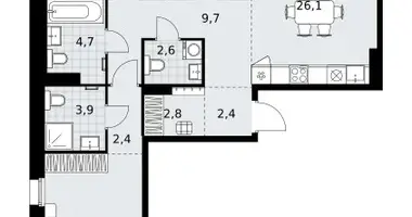 Appartement 3 chambres dans Kommunarka, Russie