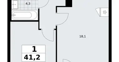 Apartamento 1 habitación en Troitsk, Rusia