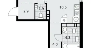 3 room apartment in Kommunarka, Russia