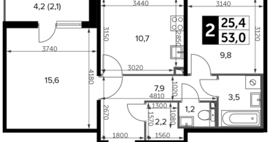 Apartamento 2 habitaciones en Leninsky District, Rusia