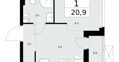 1 room apartment in Kommunarka, Russia