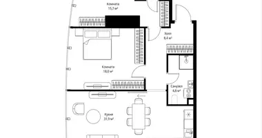 Appartement 2 chambres dans Moscou, Russie