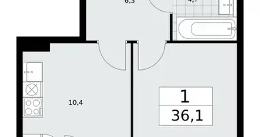 Apartamento 1 habitación en Kommunarka, Rusia