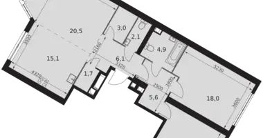 Apartamento 3 habitaciones en Moscú, Rusia
