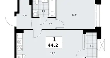 Wohnung 1 zimmer in Kommunarka, Russland