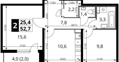 Apartamento 2 habitaciones en Leninsky District, Rusia