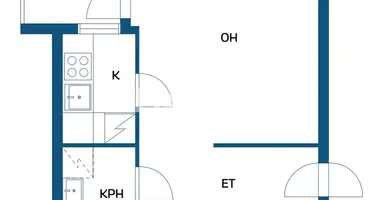 1 room apartment in Jarvenpaa, Finland