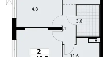 2 room apartment in Krasnoye Selo, Russia