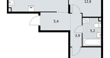 Mieszkanie 2 pokoi w Krasnoye Selo, Rosja