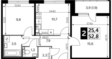Apartamento 2 habitaciones en Leninsky District, Rusia