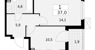 Apartamento 1 habitación en Krasnoye Selo, Rusia