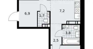 Apartamento 3 habitaciones en Kommunarka, Rusia