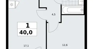 1 room apartment in Troitsk, Russia