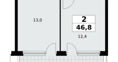 Apartamento 2 habitaciones en Kommunarka, Rusia