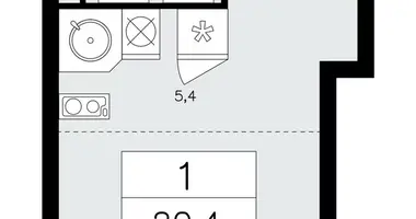 Wohnung 1 zimmer in Kommunarka, Russland