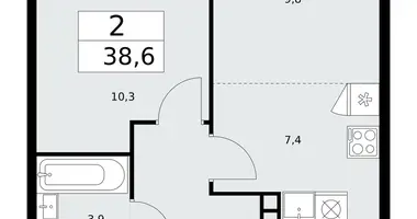 2 room apartment in Kommunarka, Russia