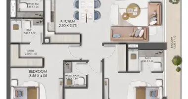 Appartement 2 chambres dans Doubaï, Émirats arabes unis
