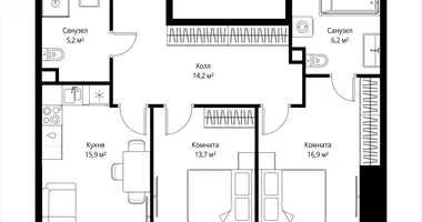 Mieszkanie 2 pokoi w Moskwa, Rosja
