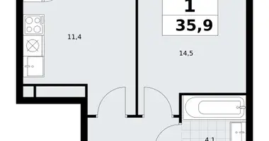 Apartamento 1 habitación en Vnukovo, Rusia