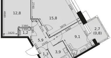 Appartement 2 chambres dans Mytishchi Urban Okrug, Russie
