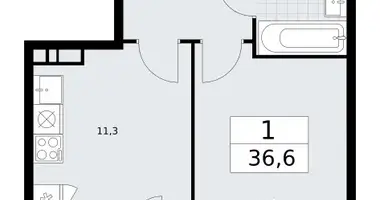 Apartamento 1 habitación en Vnukovo, Rusia