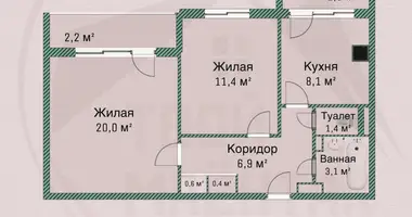 Appartement 2 chambres dans Borissov, Bélarus