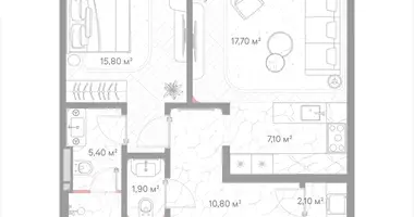 Appartement 1 chambre dans Moscou, Russie