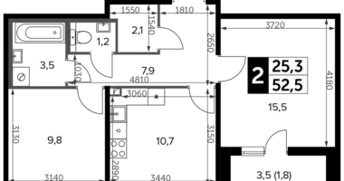 Apartamento 2 habitaciones en Leninsky District, Rusia