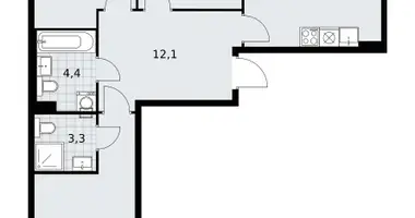 Apartamento 3 habitaciones en Troitsk, Rusia