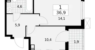 Wohnung 1 zimmer in Krasnoje Selo, Russland